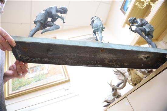A Sussé bronze of The Three Graces, signed Matto, length 77.5cm